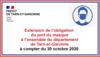 Extension de l’obligation du port du masque à l’ensemble du département de Tarn-et-Garonne 